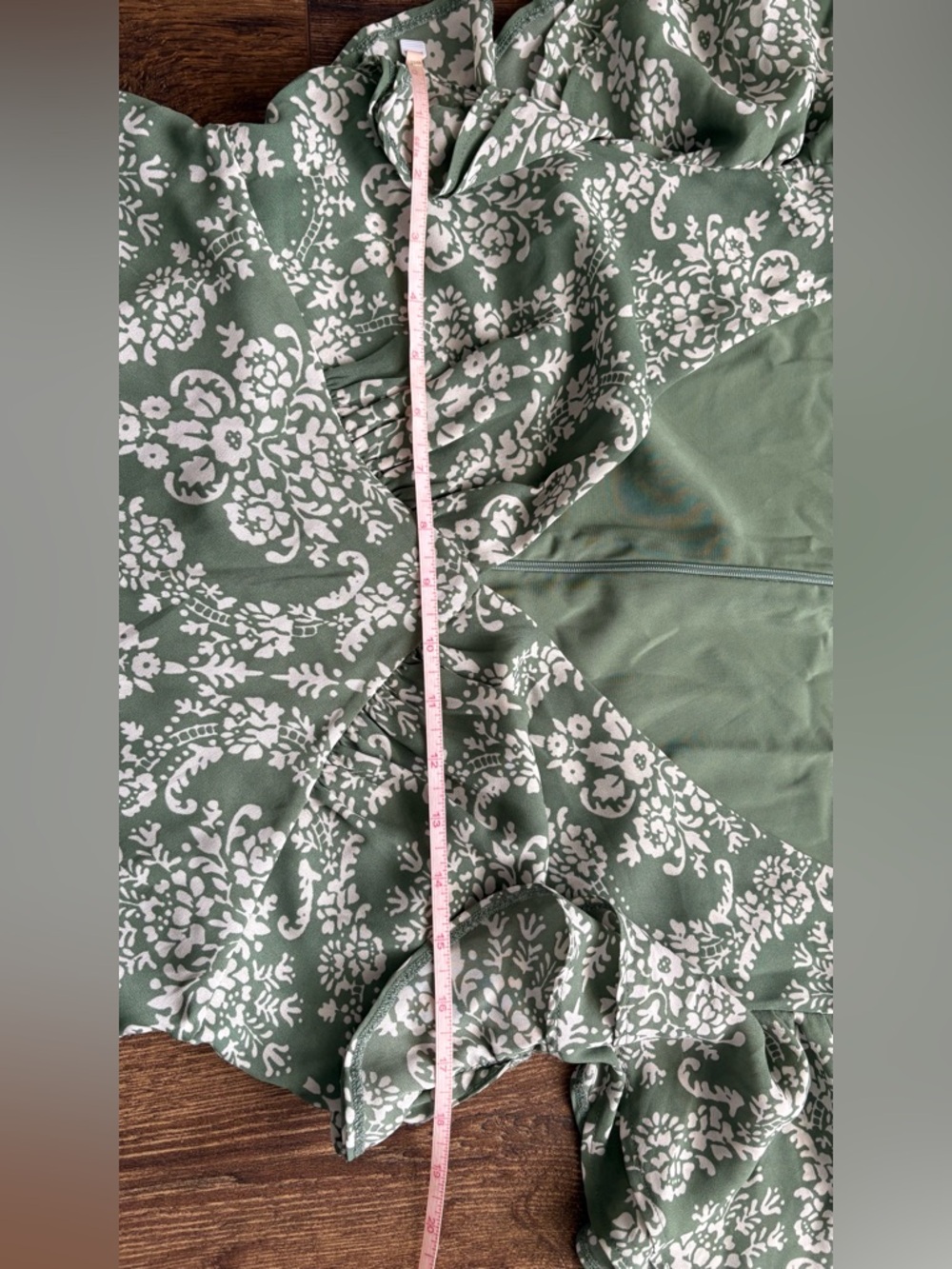 Abercrombie & Fitch Ruffle Sleeve Maxi Dress, Green, L - Picture 10 of 16